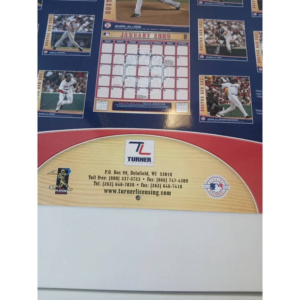 Boston Red Sox 2009 Team Calendar Turner Licensing MLB Baseball Memorabilia
